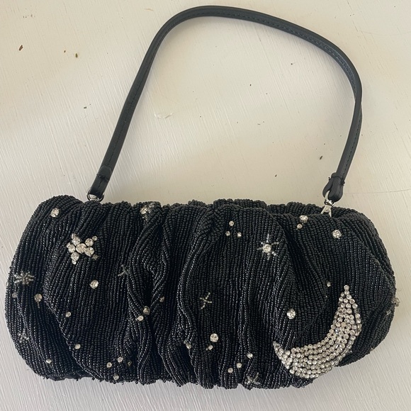 STAUD Handbags - STAUS Black Beaded Evening Bag